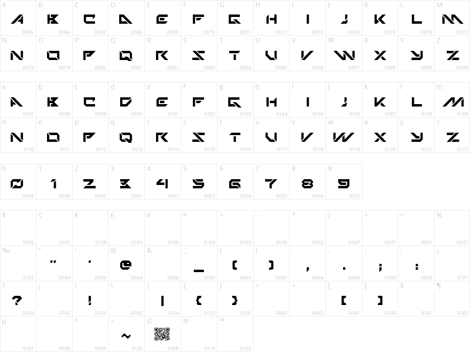 Techno Hideo Character Map