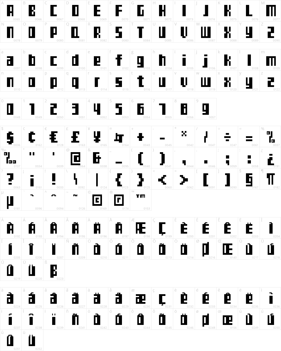 TeleTekst Character Map