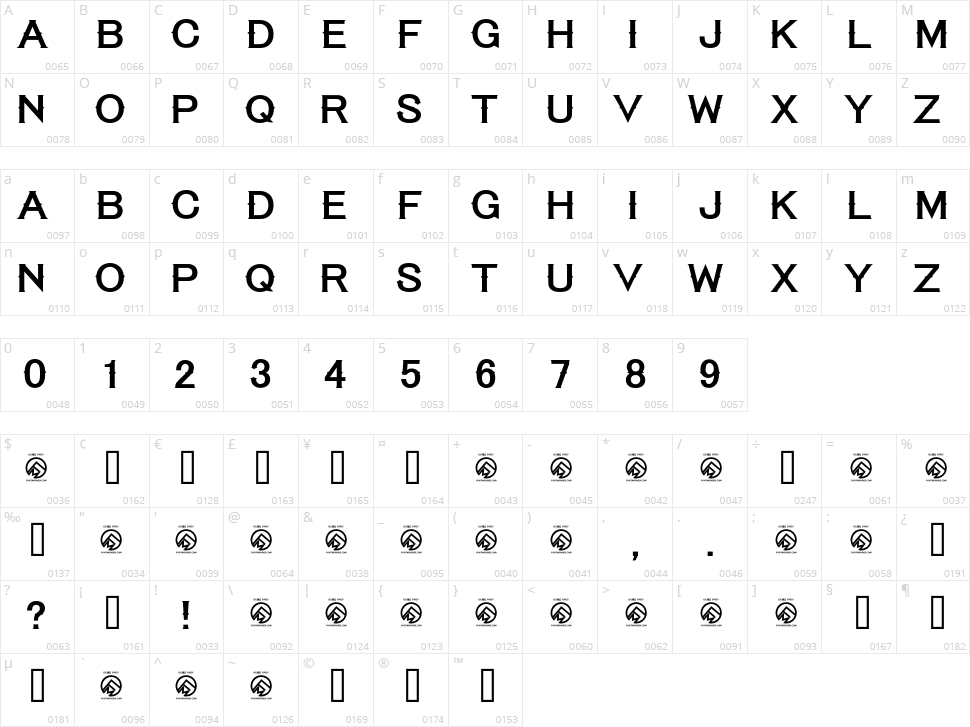 Tequila Sunrise Character Map