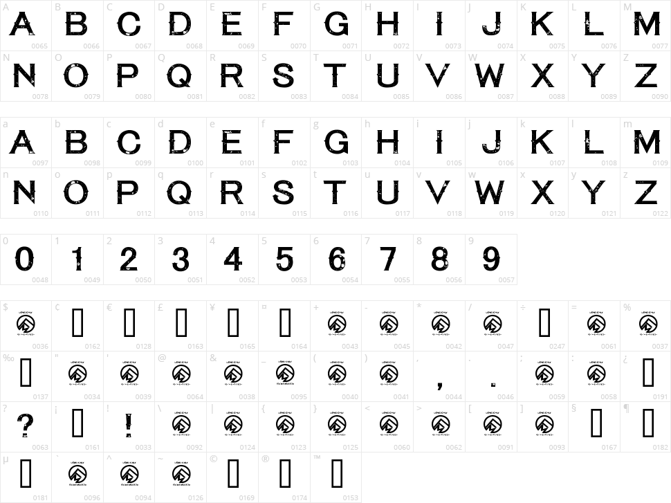 Tequila Sunset Character Map
