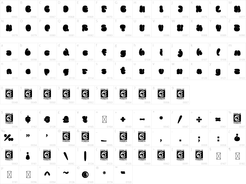 The Bold Street Character Map