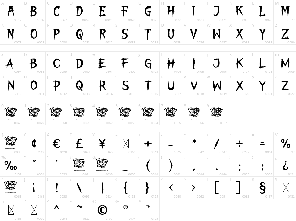 The Night Lamp Character Map
