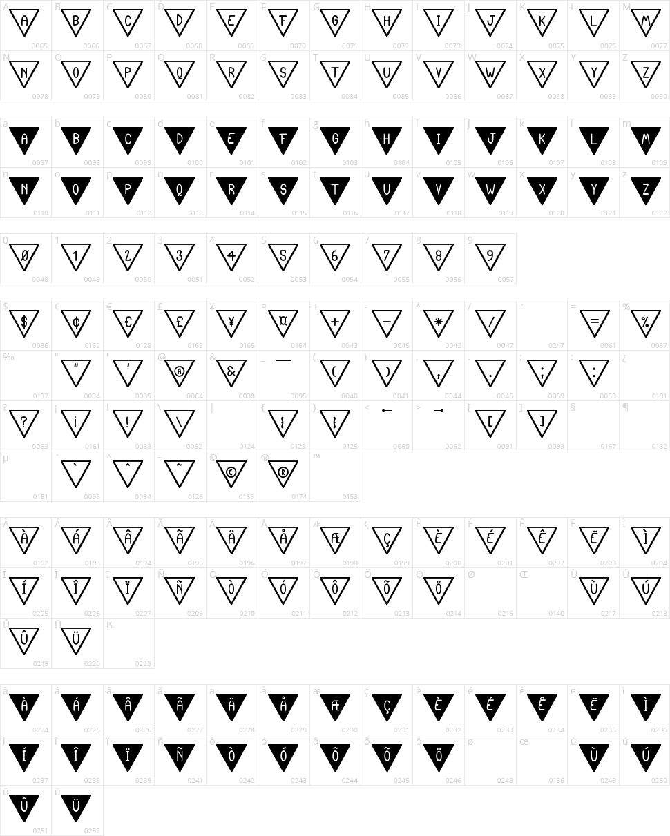 The South Flag St Character Map