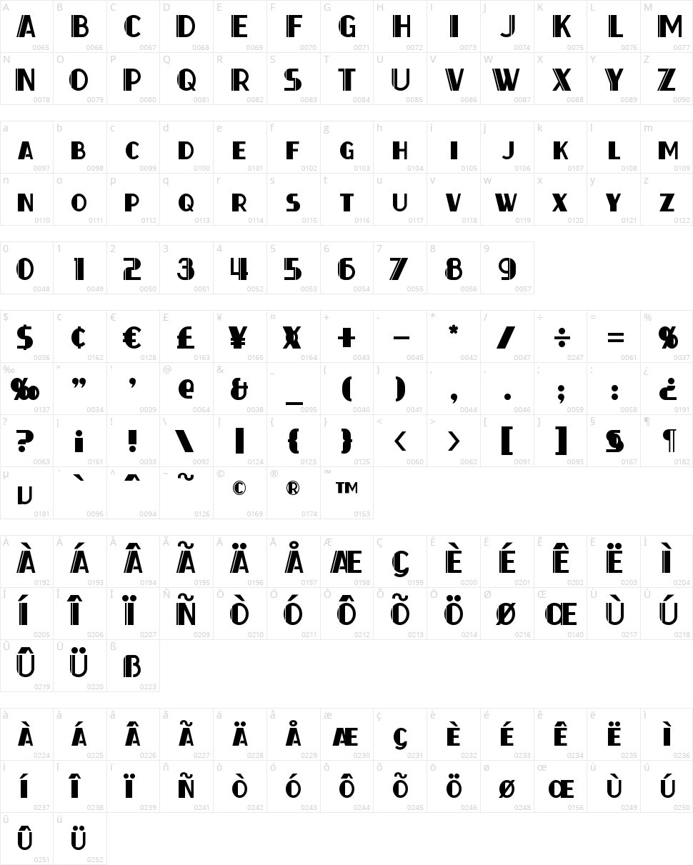 Thirty-Seven Character Map