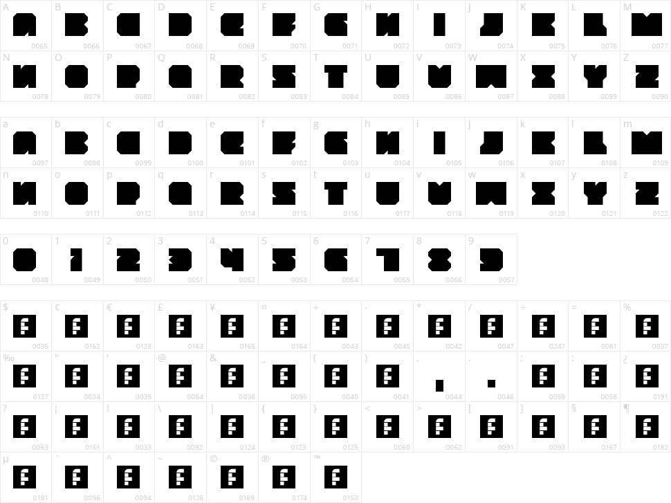 Throwback Character Map