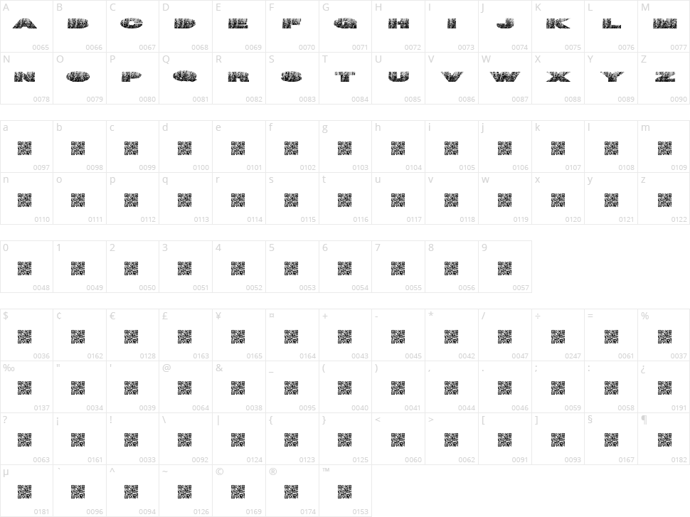 Tiger Nuts Character Map