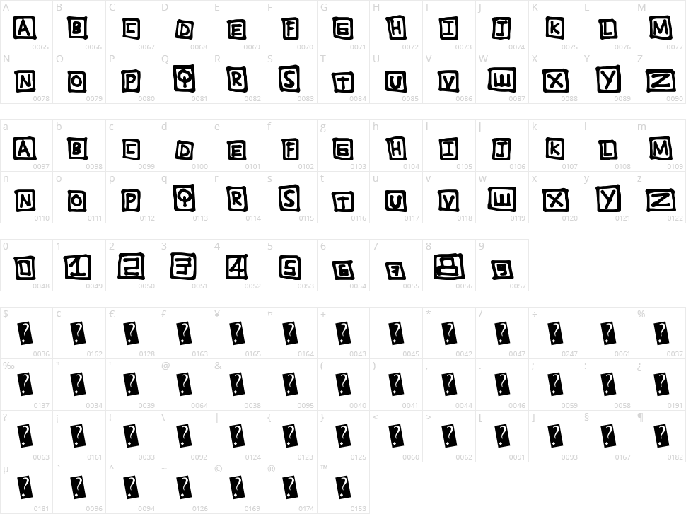 TightBox Character Map