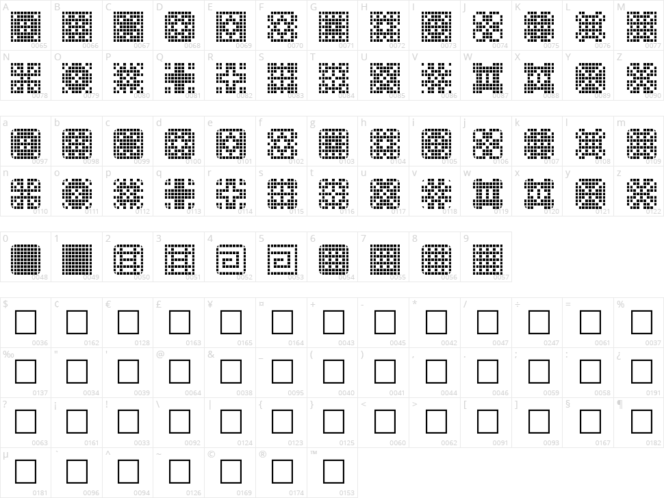 Tile Things Character Map