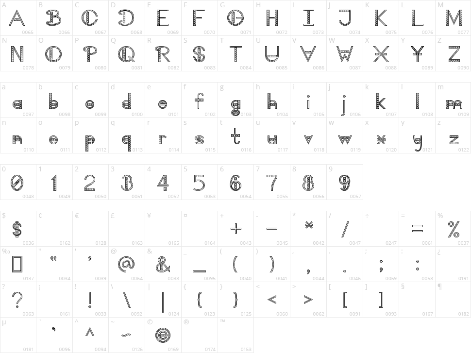 Too Damn Fancy Character Map