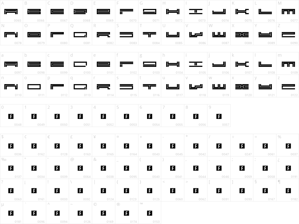 Track Manic Character Map
