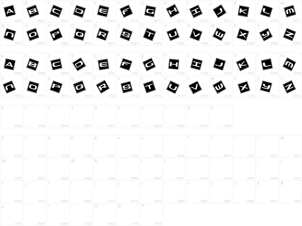 Trash Boxes Character Map