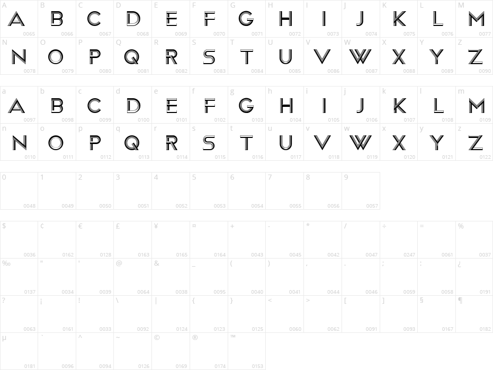 Trayan Character Map