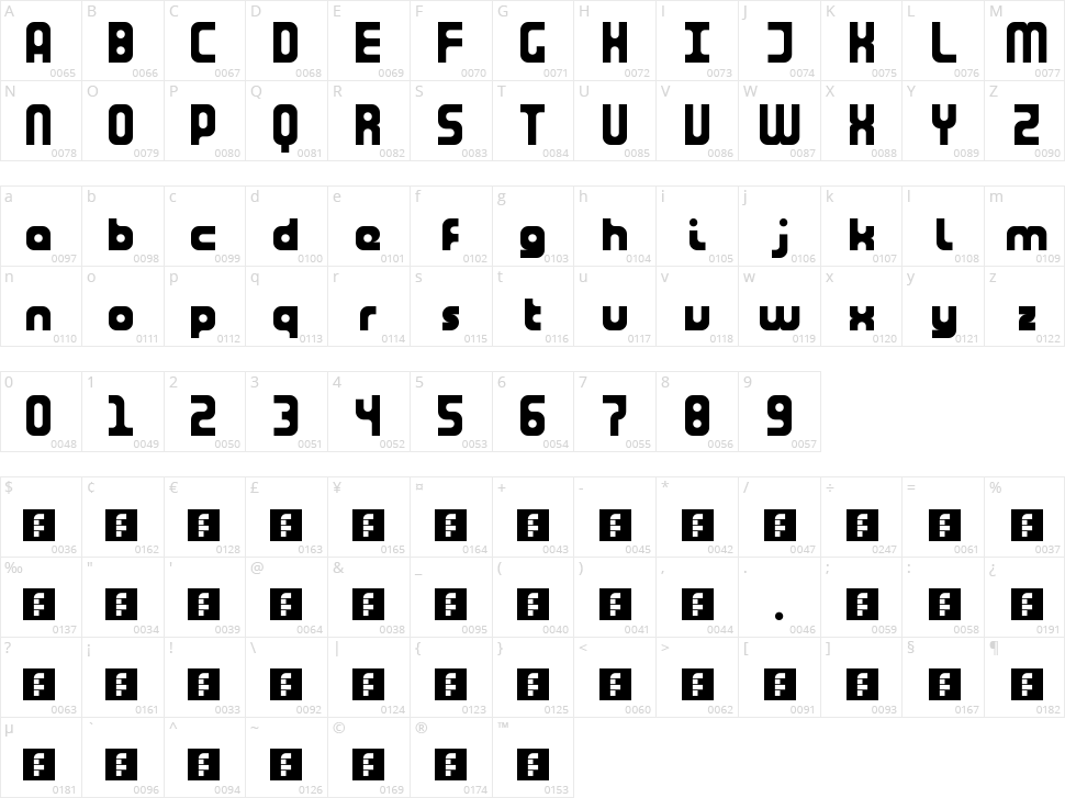 Tuning Fork Character Map