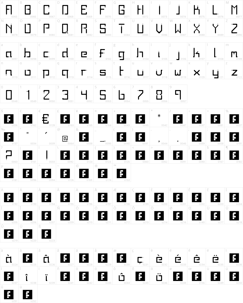 Twodays Character Map