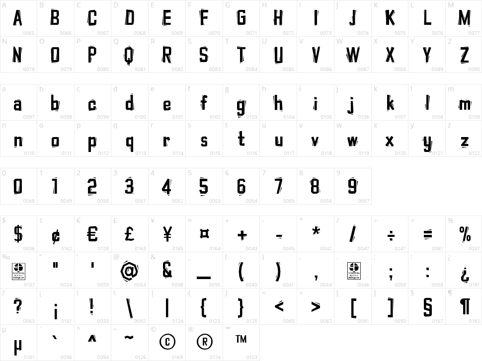 Typo Cut-Out Shaky Character Map