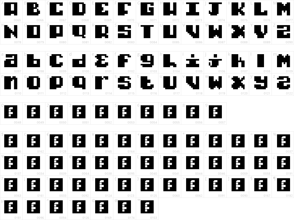 Typo Pixel Character Map