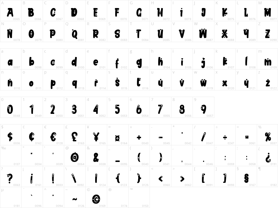 Valentine Whisper Character Map