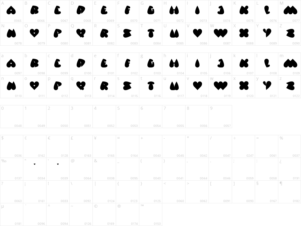 Valentine's day Character Map