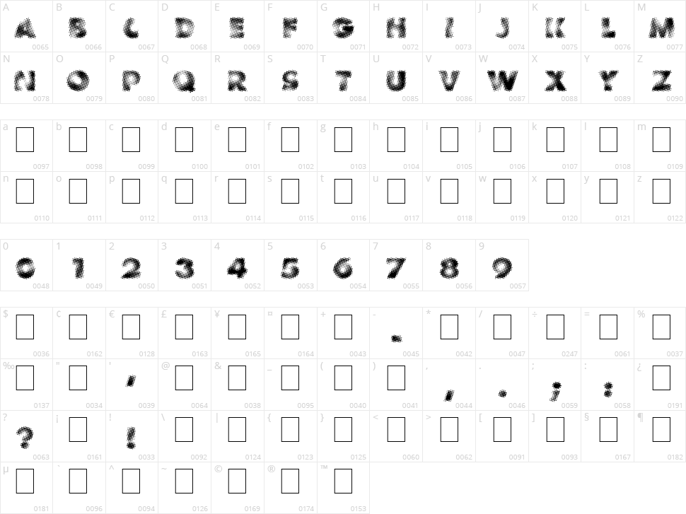 Vanished Character Map