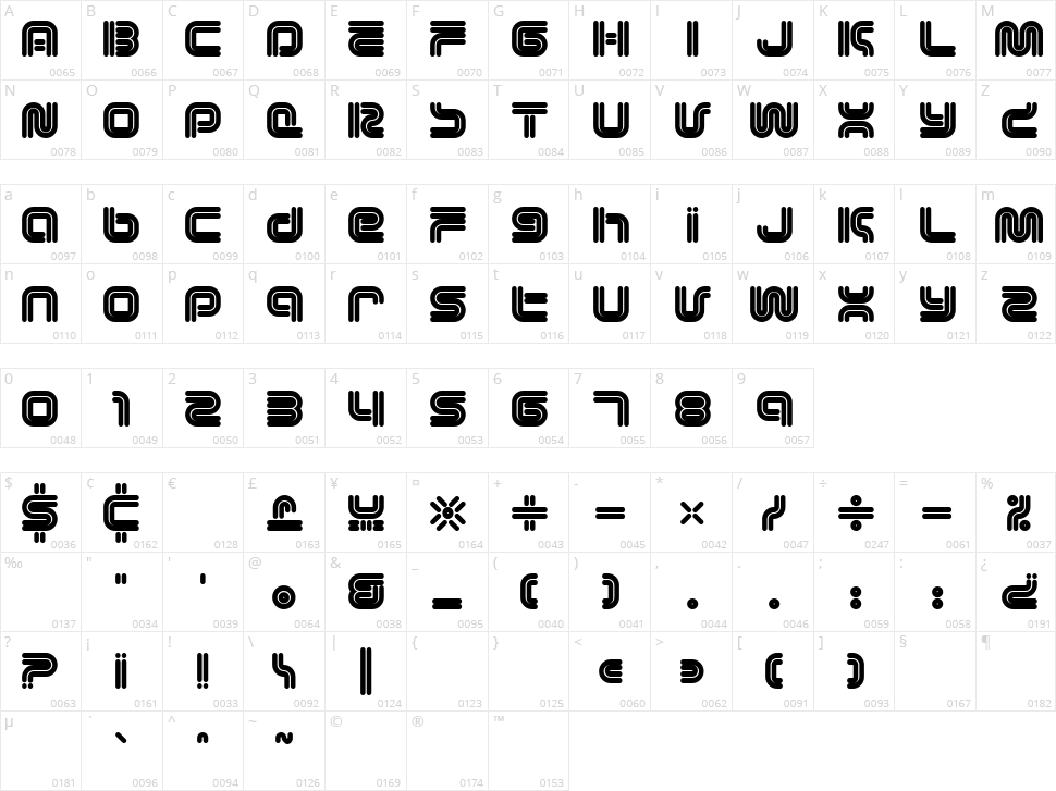 Vectroid Character Map