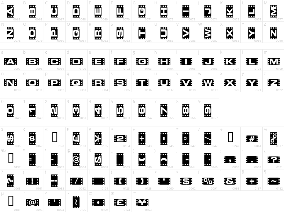 Vedette Character Map