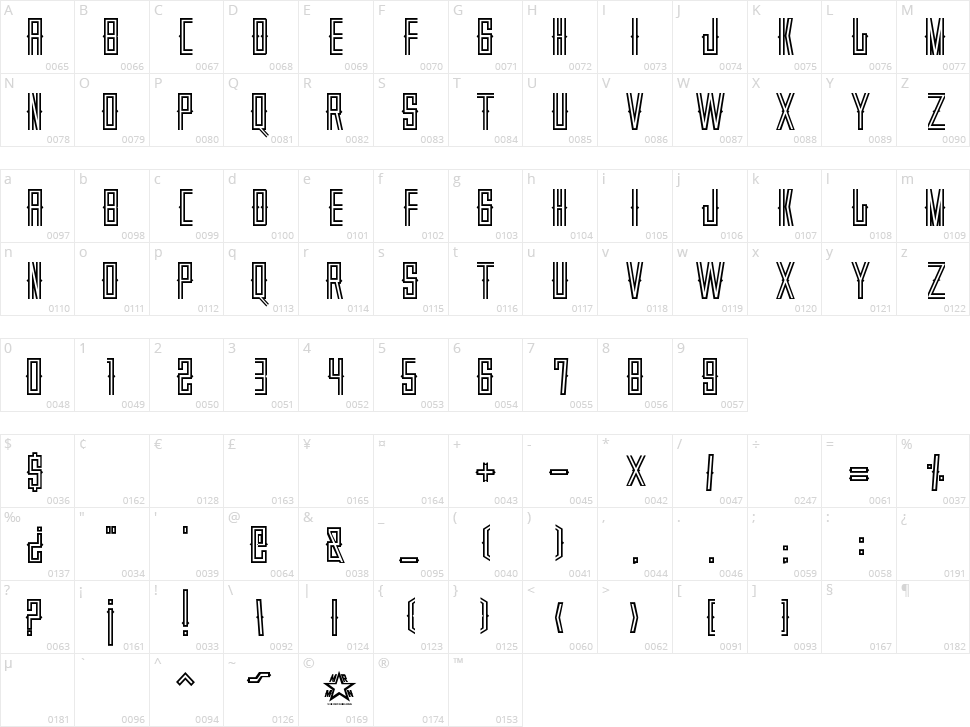 Villajuarez Son Display Character Map