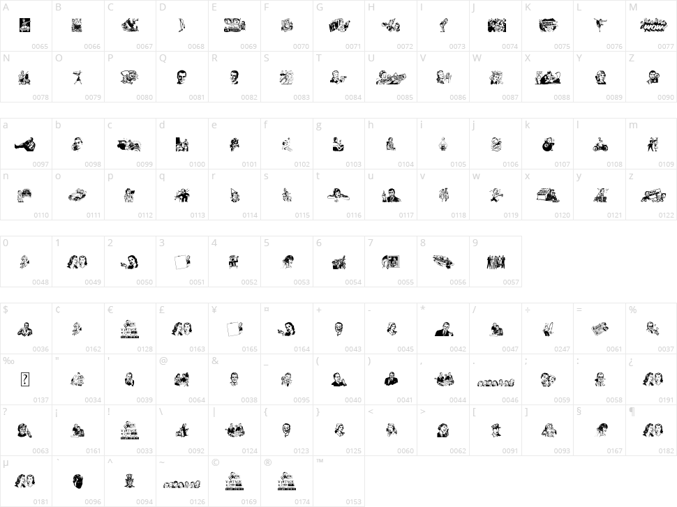 Vintage Mixed vol2 Character Map