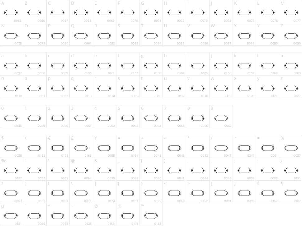 Vintage Panels 05 Character Map
