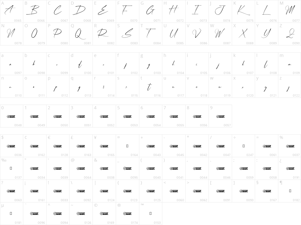 Violety Character Map