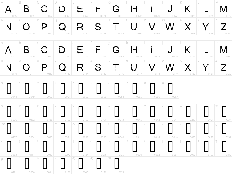 Virtual Bliss Character Map