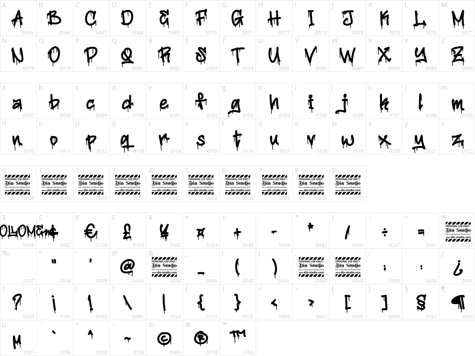 Vollome Character Map