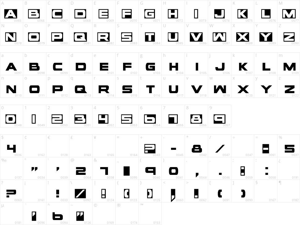 Voxbox Character Map