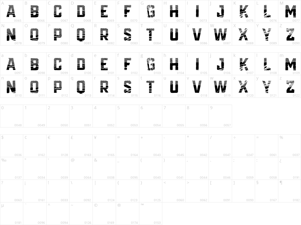 Vtks Caminhos Character Map