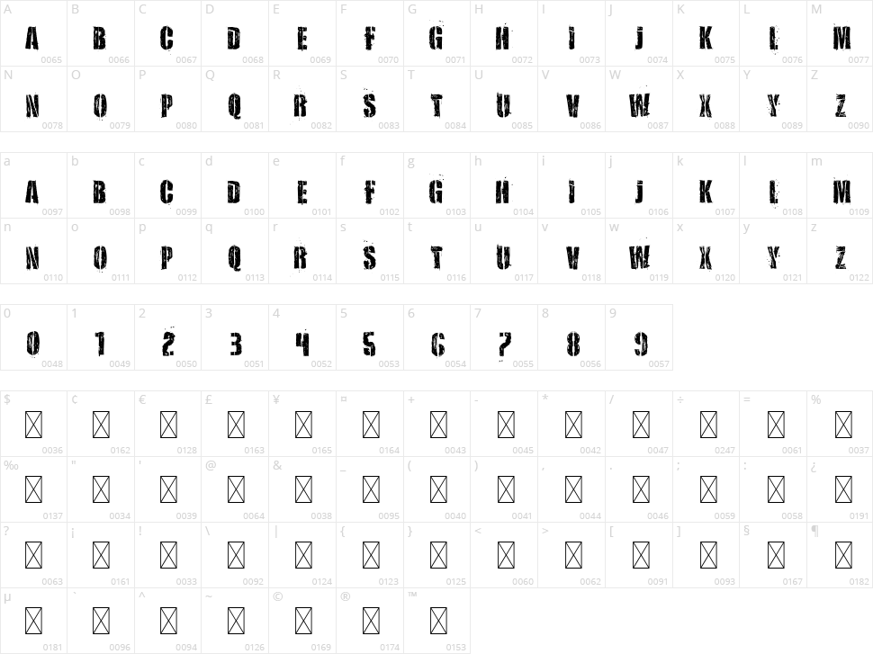 Vtks Smash Character Map