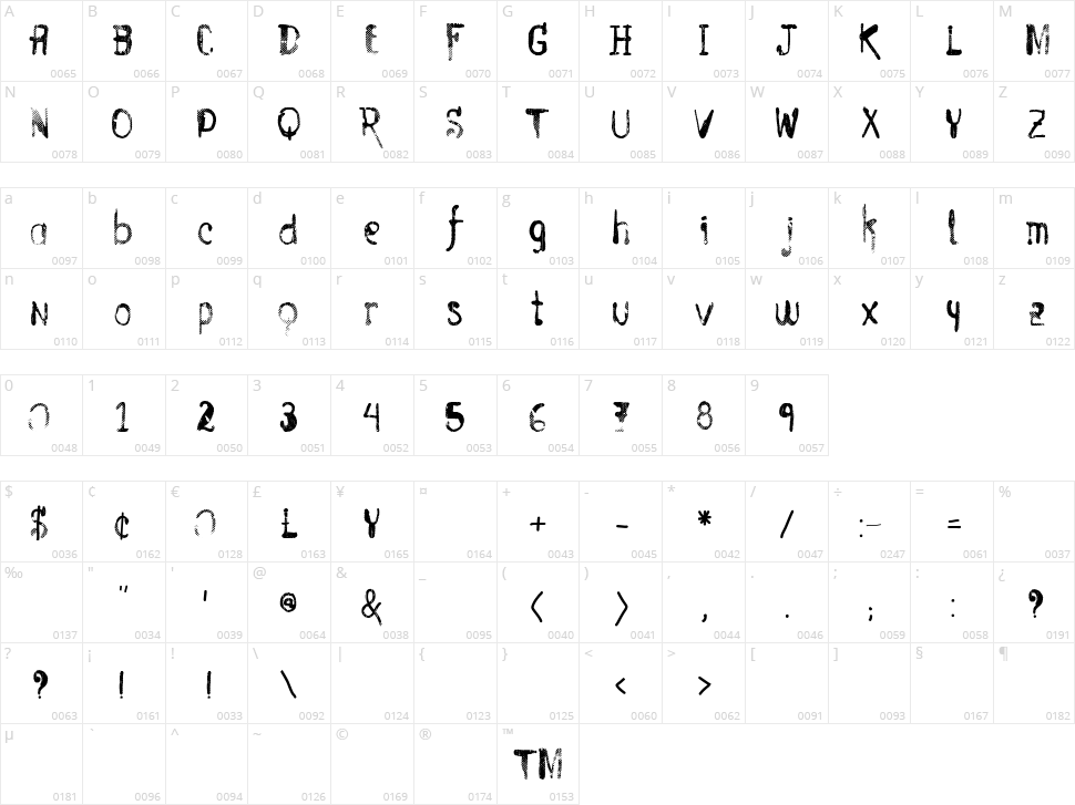 Vtks Entulho Character Map