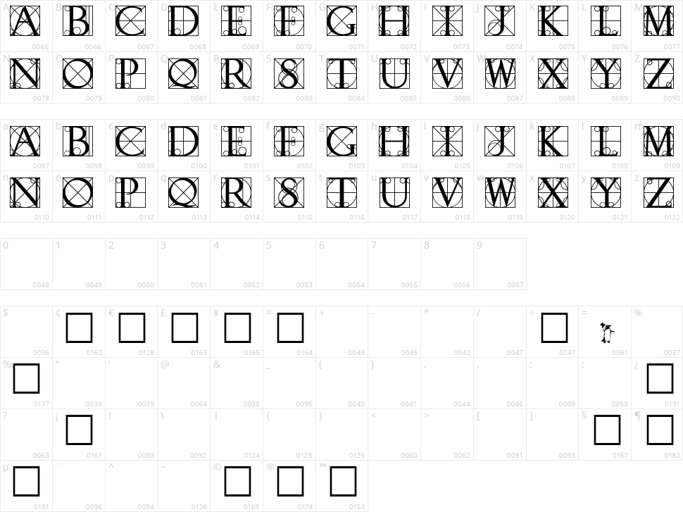 Walrod Character Map