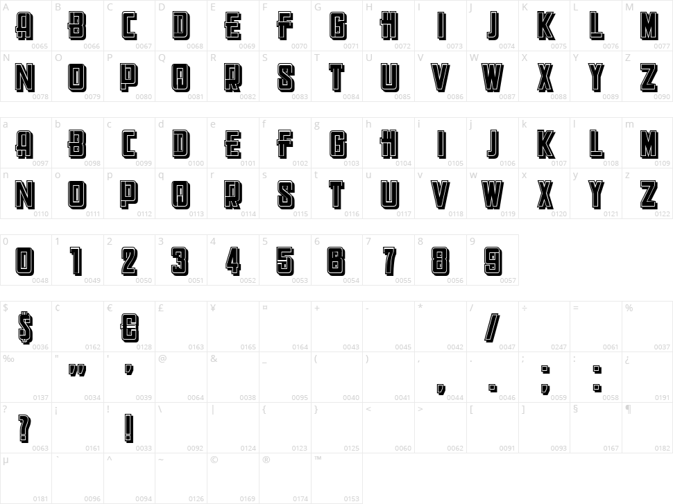 Washington Character Map