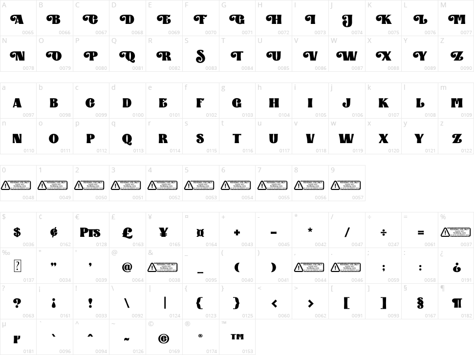 Water Orange Character Map