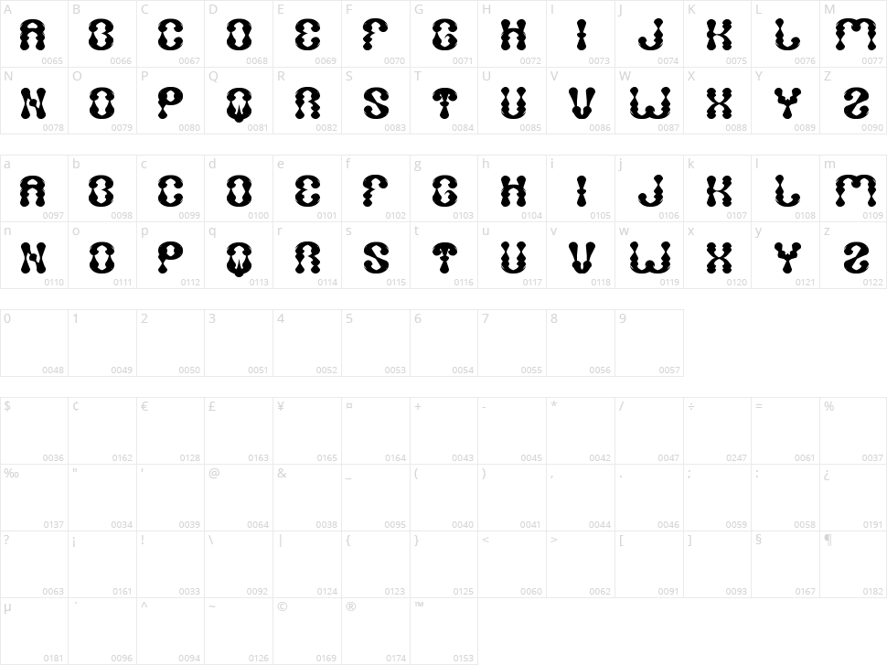 Water Drop Character Map