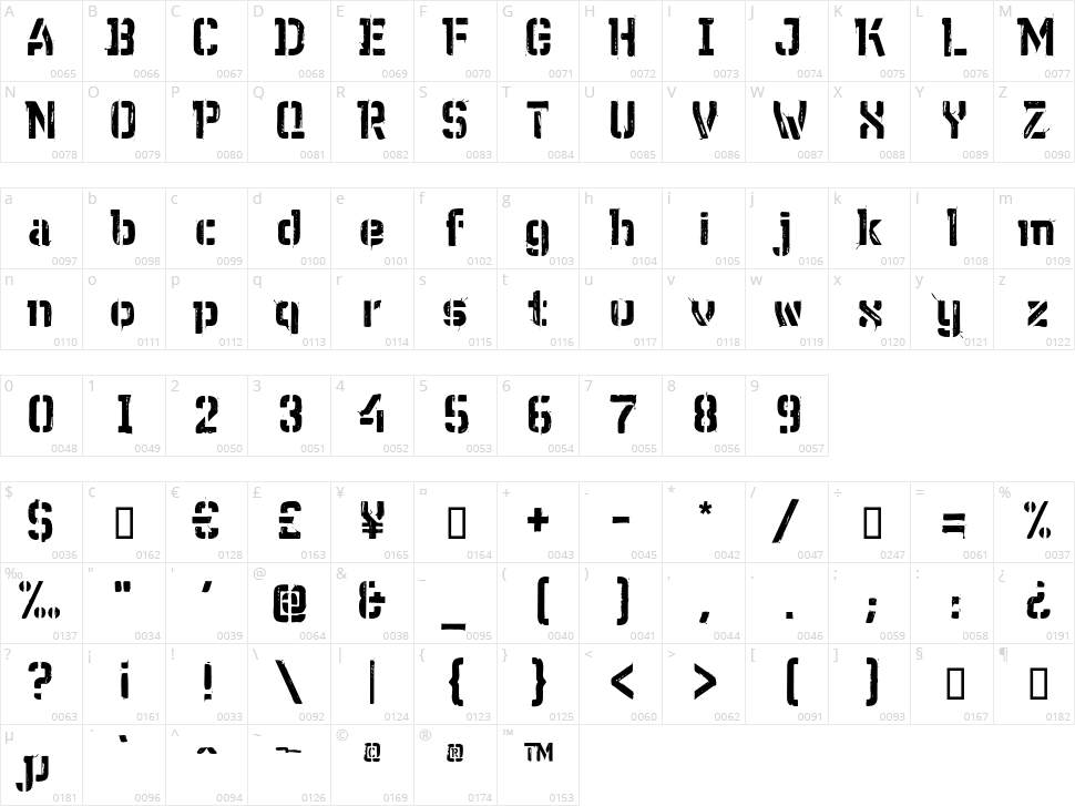 WC Wunderbach Paint Bta Character Map