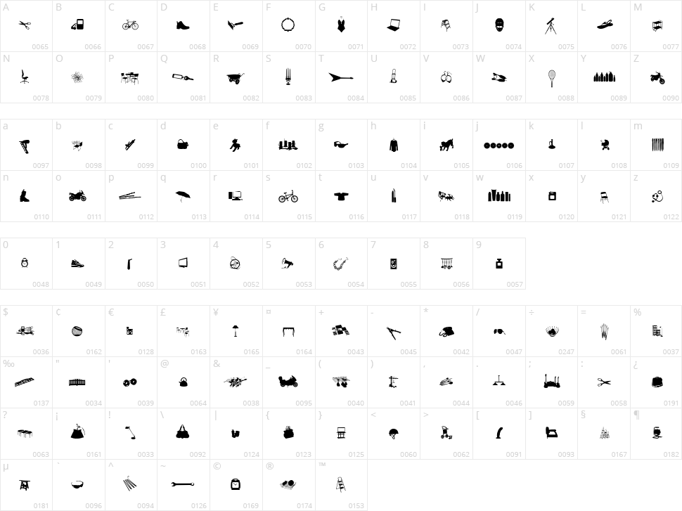 WC Sold Out C Bta Character Map