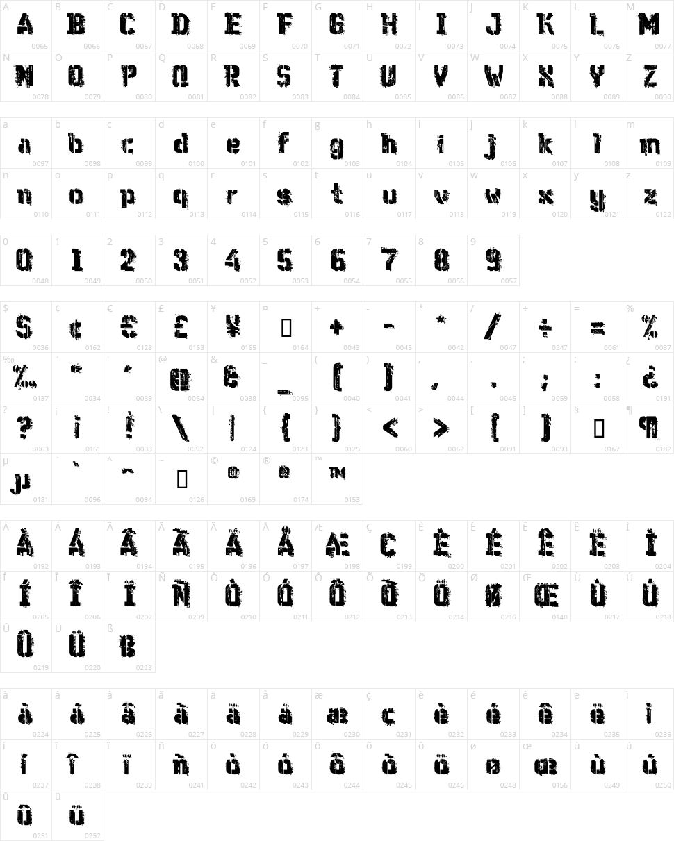 WC Wunderbach Mix Bta Character Map