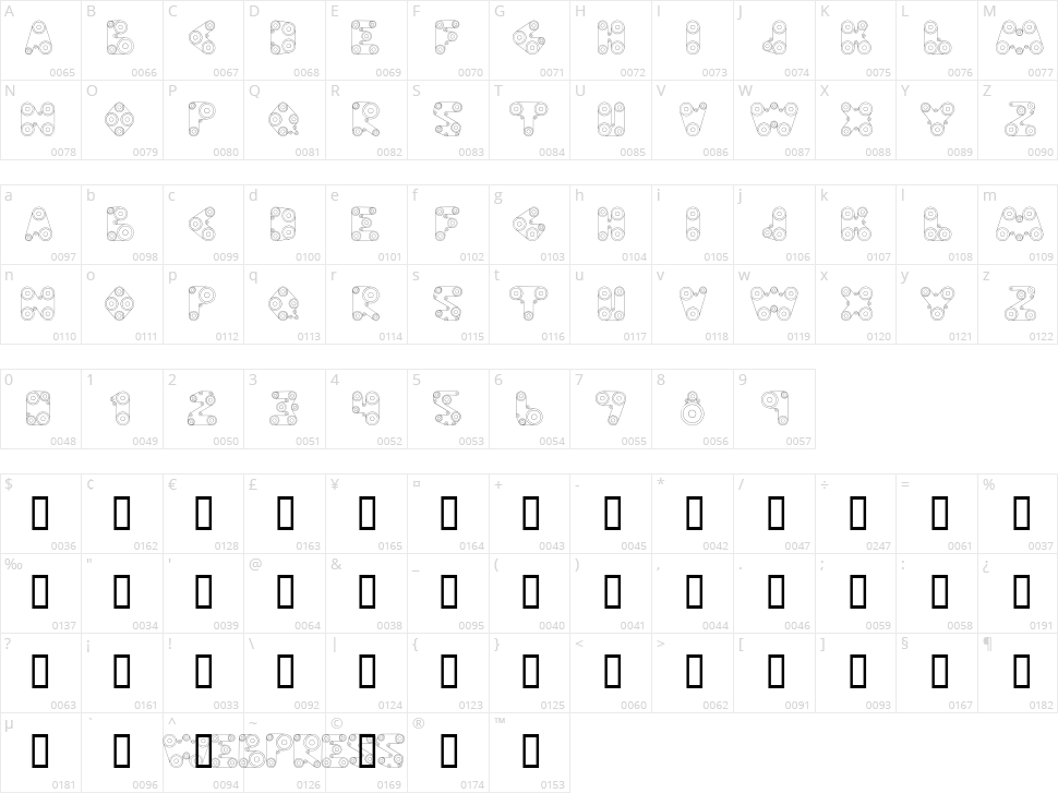 Web Press Character Map