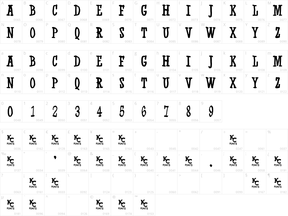 Western Swagger Character Map