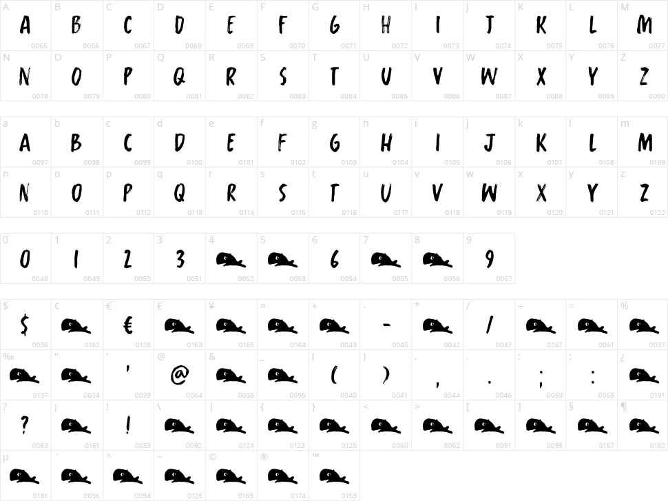 Whalebone Character Map