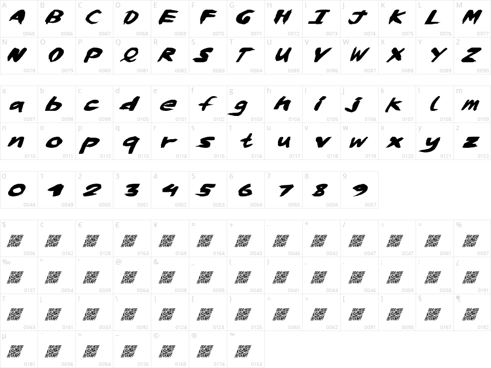 Whisky Lickers Character Map