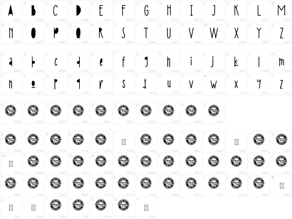 White Black Character Map