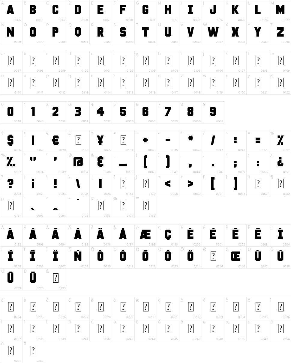 White Flame Character Map