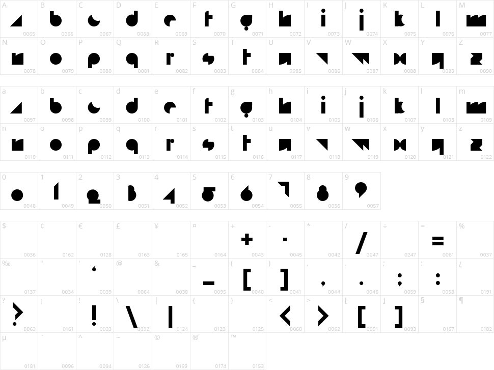 White Rabbit Character Map