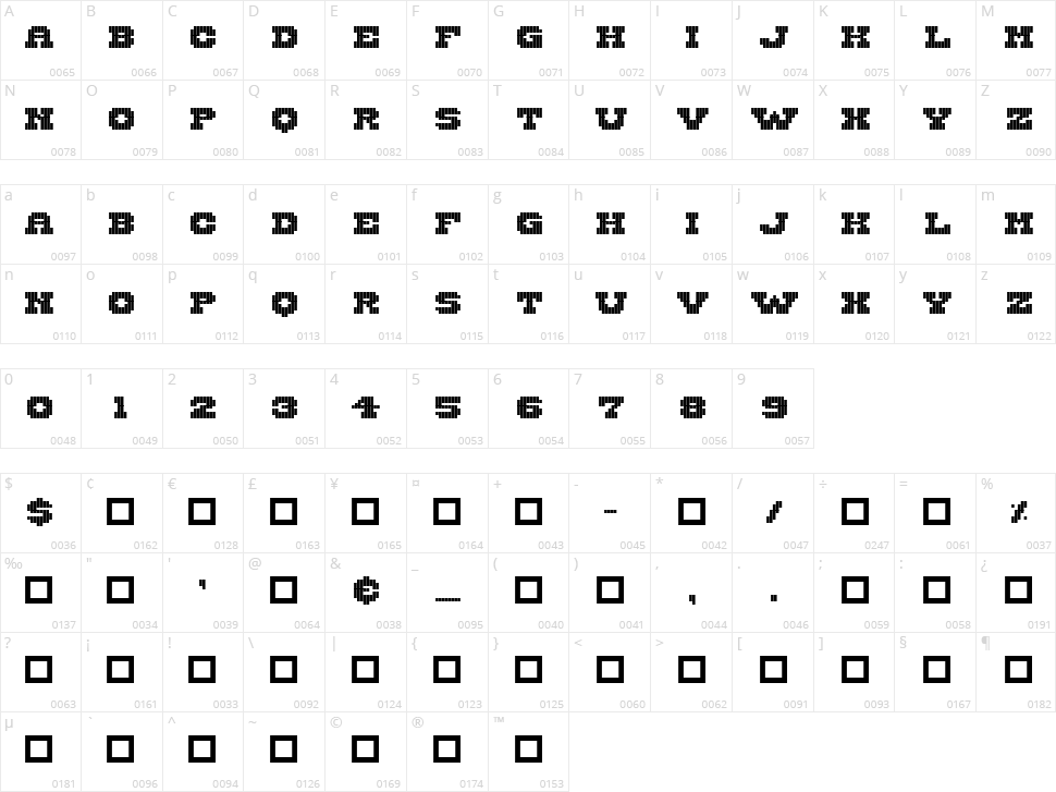 Wild West Pixel Character Map